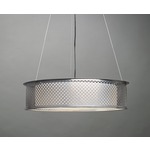 Clarus Shaded Quatrefoil Cutout Drum Pendant - Chrome / Opal