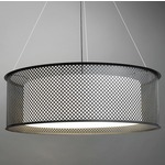 Clarus Shaded Quatrefoil Cutout Drum Pendant - Black / Opal