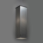 Clarus Long LED Square Shade Square Cutout Pendant - Black / Opal