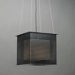 Clarus Square Shade Square Cutout Pendant - Black / Opal