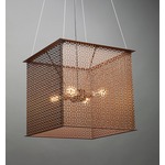 Clarus Square Exposed Geometric Cutout Pendant - Cast Bronze