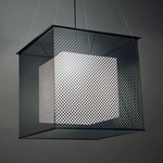 Clarus Square Shade Square Cutout Pendant - Black / Opal