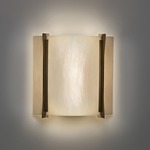 Genesis Short Bar Wall Sconce - Cast Bronze / White Swirl