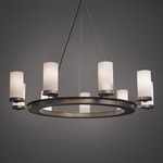 Radius Round Chandelier - Cast Bronze / Opal