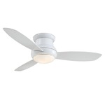 Concept II Outdoor Hugger Ceiling Fan with Light - White / White