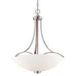 Overland Park Pendant - Brushed Nickel / Etched White