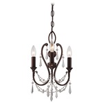 3138 Mini Chandelier - Vintage Bronze / Crystal