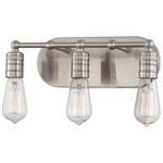 Downtown Edison Bathroom Vanity Light - Brushed Nickel / Clear