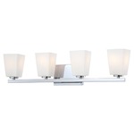 City Square Bathroom Vanity Light - Chrome / Etched Opal