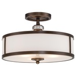 Thorndale Ceiling Semi Flush Light - Dark Nobel Bronze / Etched Opal