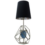 Gem Table Lamp - Stainless Steel/ Blue Gem / Black