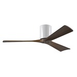 Irene Hugger Ceiling Fan - Gloss White / Walnut Tone