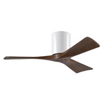 Irene Hugger Ceiling Fan - Gloss White / Walnut Tone