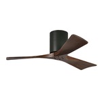 Irene Hugger Ceiling Fan - Matte Black / Walnut Tone