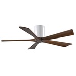 Irene Hugger Ceiling Fan - Gloss White / Walnut Tone