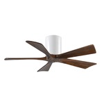 Irene Hugger Ceiling Fan - Gloss White / Walnut Tone