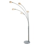 Luna Arc Lamp - Brushed Steel / White