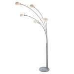 Luna Arc Lamp - Brushed Steel / White
