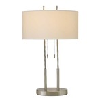 Duet Table Lamp - Brushed Steel / Ivory