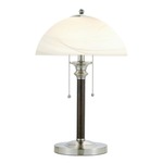 Lexington Table Lamp - Walnut / Brushed Steel / Alabaster