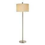 Boulevard Floor Lamp - Brushed Steel / White