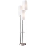 Trio Floor Lamp - Brushed Steel / White