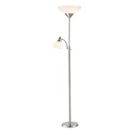 Piedmont Floor Lamp - Satin Steel / White
