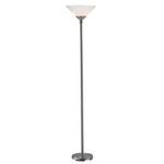 Aries Floor Lamp - Brushed Steel / White