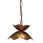 Flowering Lotus Pendant - Antique Gold