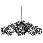 Icy Lady Oval Chandelier - Matte Black / Crystal