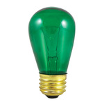 S14 Med Base Filament Specialty Bulb 11W 130V - Green