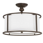 Midtown Semi Flush Mount - Burnished Bronze / White