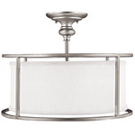 Midtown Semi Flush Mount - Matte Nickel / White