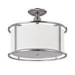 Midtown Semi Flush Mount - Polished Nickel / White