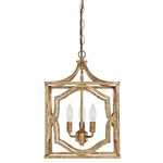 Blakely 3 Light Foyer Pendant - Antique Gold / Without Crystals