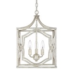 Blakely 3 Light Foyer Pendant - Antique Silver / Without Crystals