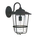 Creekside Outdoor Wall Lantern - Black / Seeded Glass