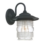 Creekside Traditional Outdoor Wall Sconce - Black / Clear