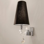 Arabian Pearls Wall Sconce - Chrome with Swarovski Accents / Black