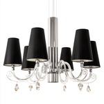 Arabian Pearls Chandelier - Chrome with Swarovski Accents / Black