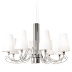 Arabian Pearls Chandelier - Chrome without Swarovski Accents / White Crushed