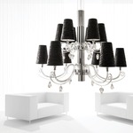 Arabian Pearls Chandelier - Chrome with Swarovski Accents / Black Crushed