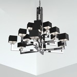 Swinging Ballet XXL Chandelier - Chrome / Black