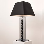 Tears From Moon Table Lamp - Matte Nickel with Black Spheres / Black