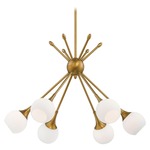 Pontil Chandelier - Honey Gold / Etched Opal