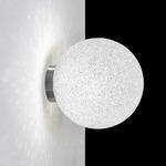 Iceglobe Mini Wall/Ceiling Flush Light - Satin Nickel / Polycarbonate