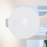 Iceglobe Wall / Ceiling Flush Light - Satin Nickel / Polycarbonate