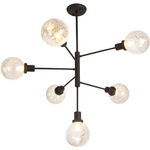 Axel Chandelier - Black / Crackle Glass