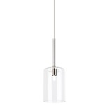 Saluti Medium Fast Jack Pendant - Satin Nickel / Clear