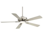 Contractor Ceiling Fan with Light - Brushed Nickel / Silver / Frosted